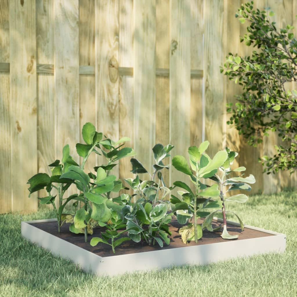 ShGaxin Arriate in Acciaio Bianco 100x100x18,5 cm, Tavolo Da Coltivo, Orto Domestico, Coltivazione Di Piante Aromatiche, Arriate Da Giardino - 851011