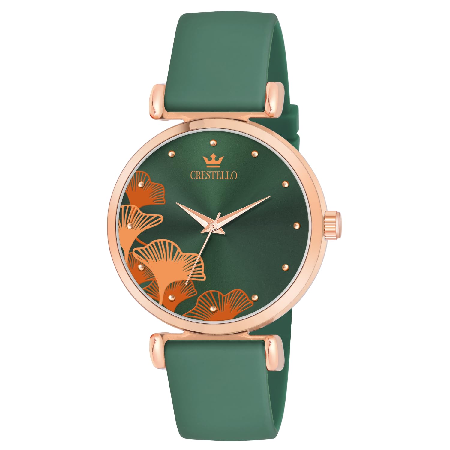 Silicone Strap Analog Wrist Watch for Women (Green/Brown/Black Dial) | CR-CK371-image-46