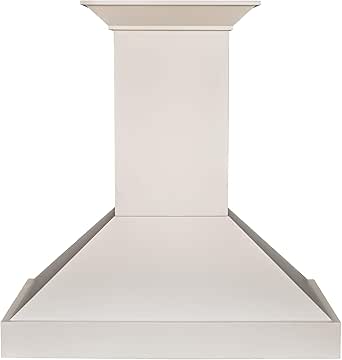 ZLINE 30 in. Wooden Wall Mount Range Hood in Cottage White - Includes Motor