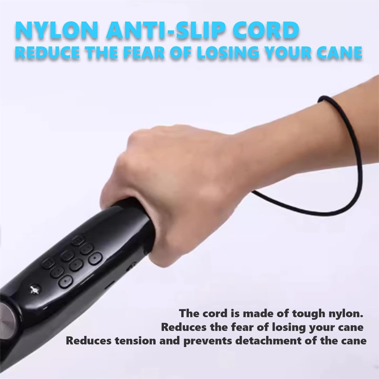Bastón ciego ultrasónico electrónico de voz para personas con discapacidad visual, de aluminio, plegable, inteligente, soporte para evitar obstáculos