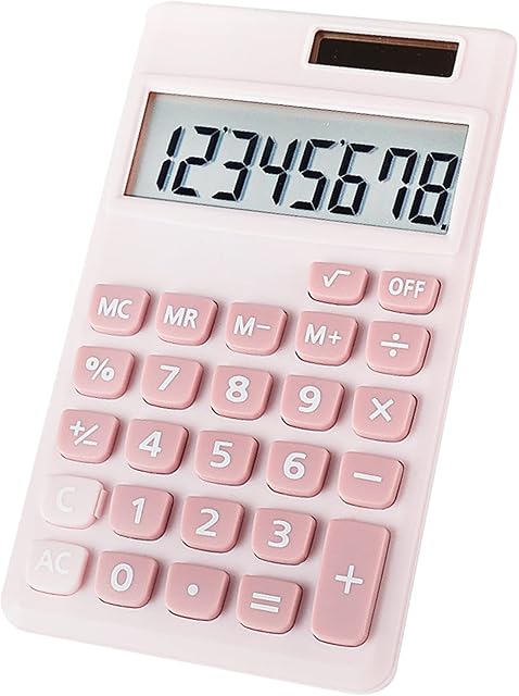 Basic Calculator, Desktop Cute Pocket Size Mini Calculators for School, Office, Home (Pink)