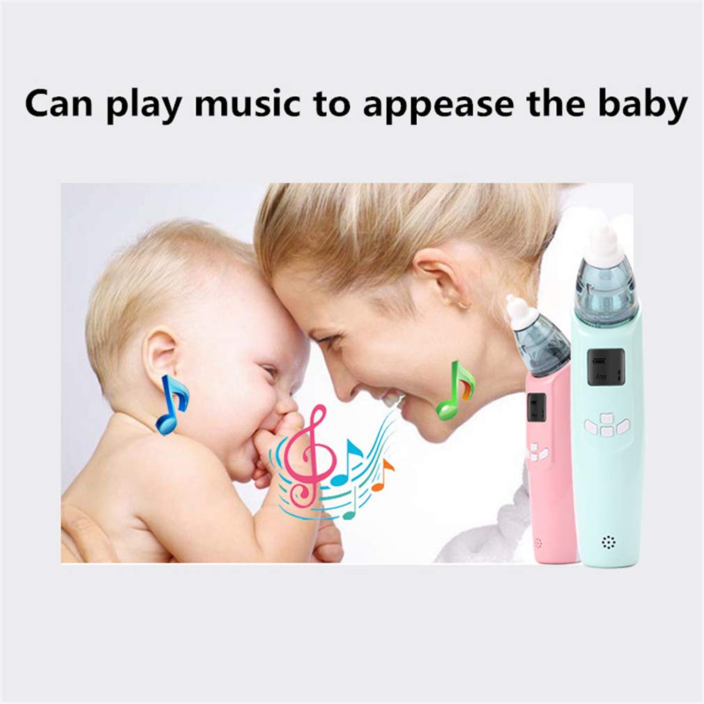 Bambino Nasale Aspiratore Elettrico, Aspirazione Naso Elettrico per Il Bambino con Musica E Schermo LCD Clear Stuffy Noses Velocemente E Delicatamente, per Neonati Neonati E nei Bambini,Verde