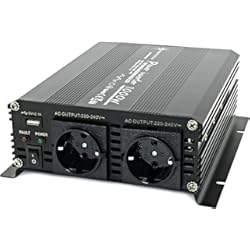Convertidor de Tensión 1000-2000 Vatios 12-230V Negro