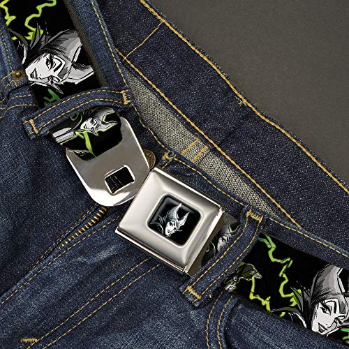 Buckle-Down Standard Seatbelt Belt Sleeping Beauty Maleficent XL, 1.5" Wide-Fits Pant Size 32-522