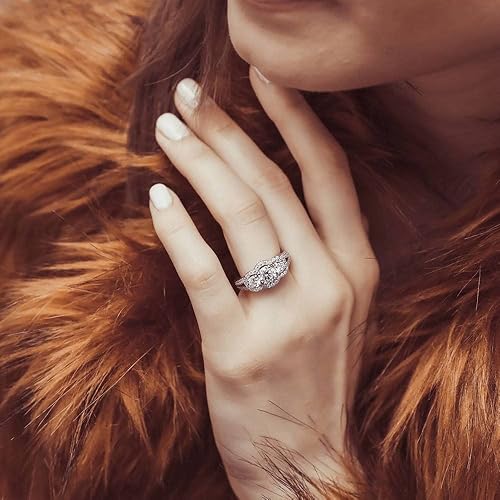 Miniatura 5 de BERRICLE Sterling Silver CZ Solitaire Wedding Engagement Promise Rings for Her, Round Cubic Zirconia Ring for Women