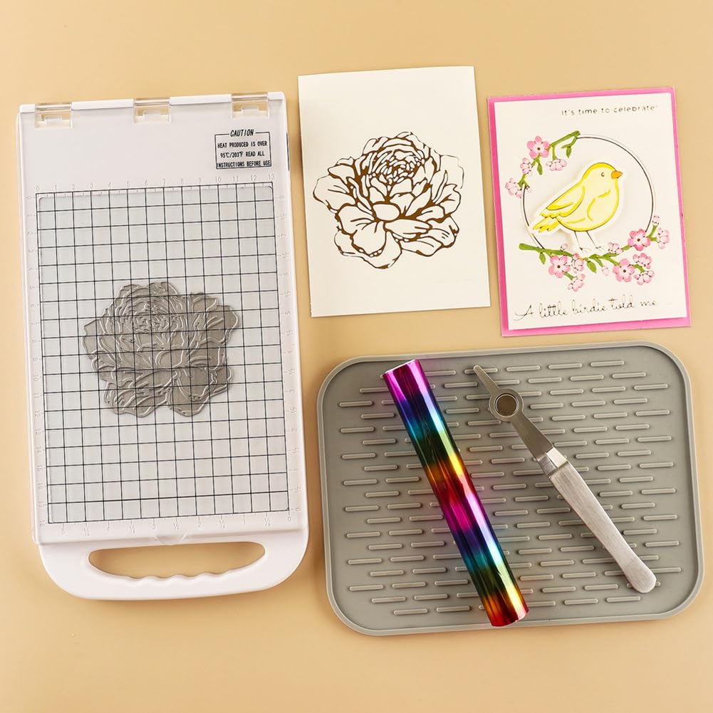 Feuille de Transfert de Film D'Estampage à Chaud, Presse à Feuille pour Fabrication de Cartes, Machine de Scrapbooking, Presse à Feuille de Cuir, Prise UE