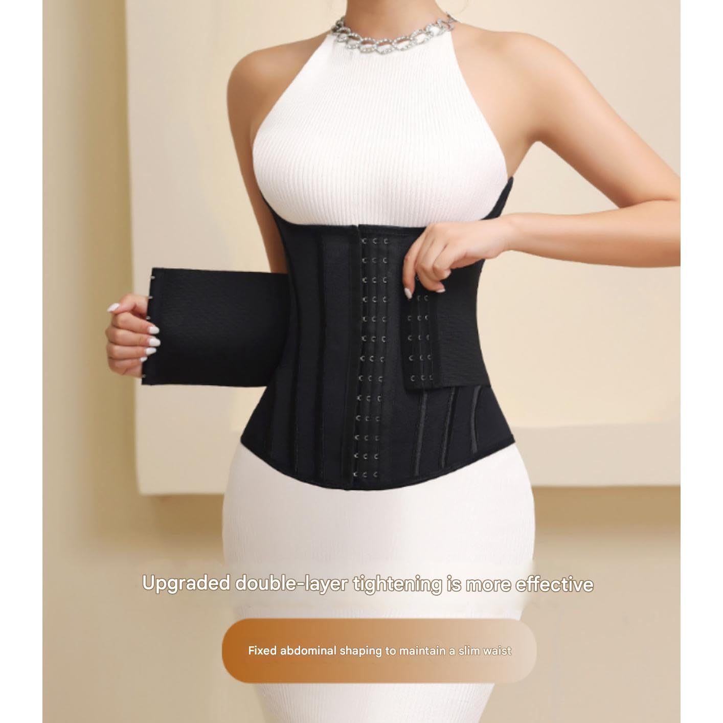 Shapewear Damen Women Waist Trainer Corset Tummy Control Body Shaper Cincher Slimming Girdles Underwear-apriksfarbe-XXS