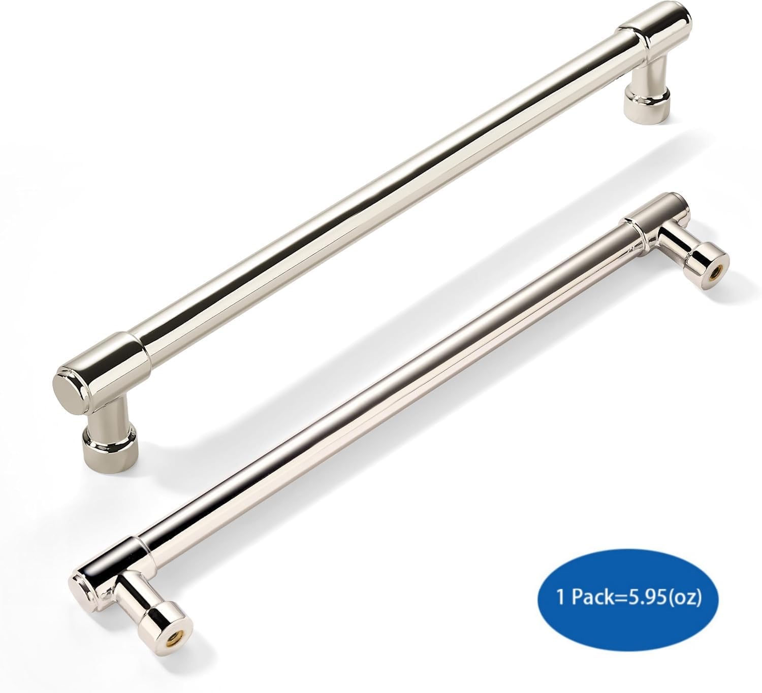 KHTUMEWARE-170259 Polished Nickel Cabinet Pulls CTC 3-1/4 in (82 mm) 2-Pack in Polished Nickel — KHTUMEWARE