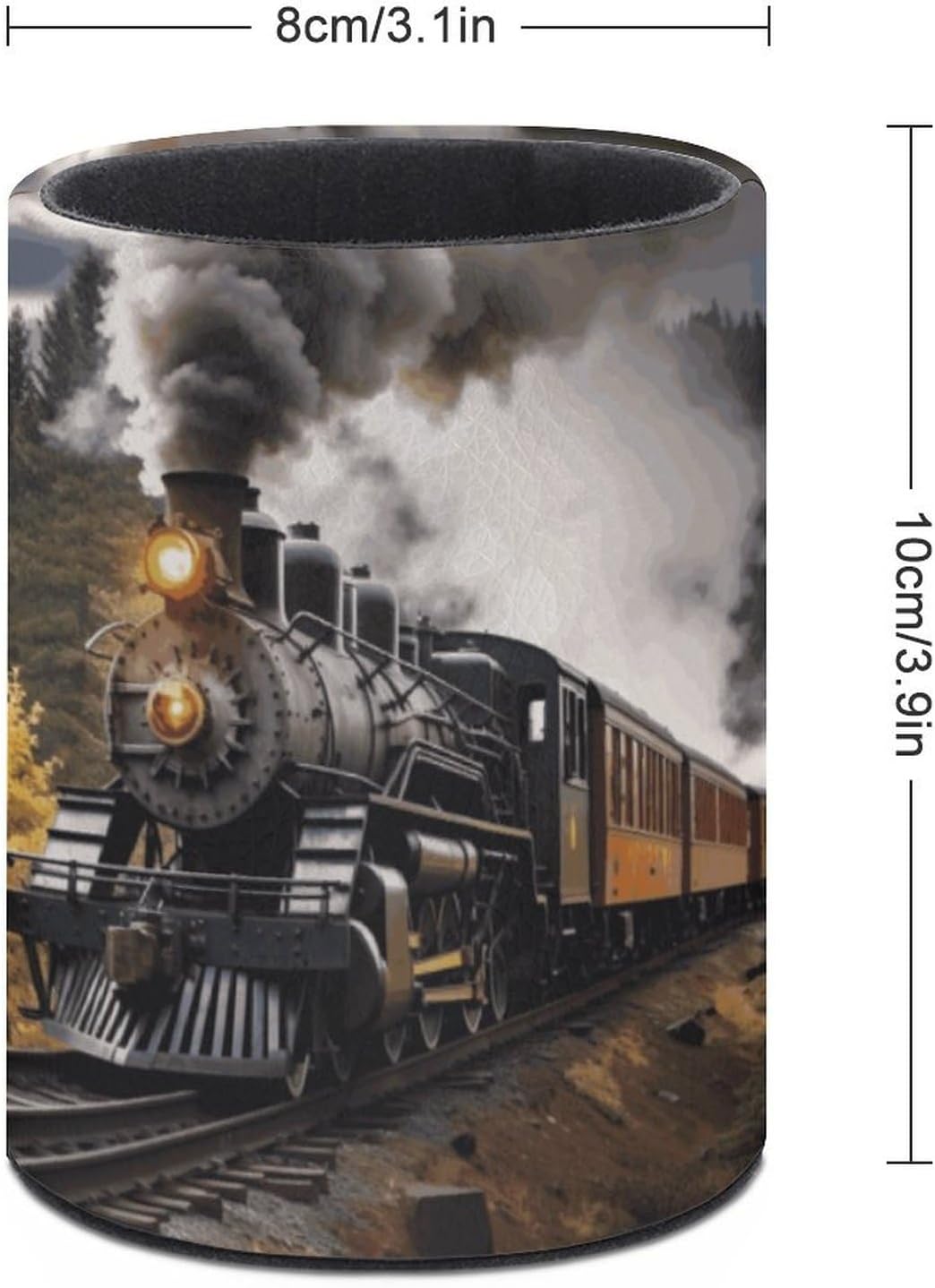Steam Train Pen Holders for Desk Leather Pencil Cup image 2