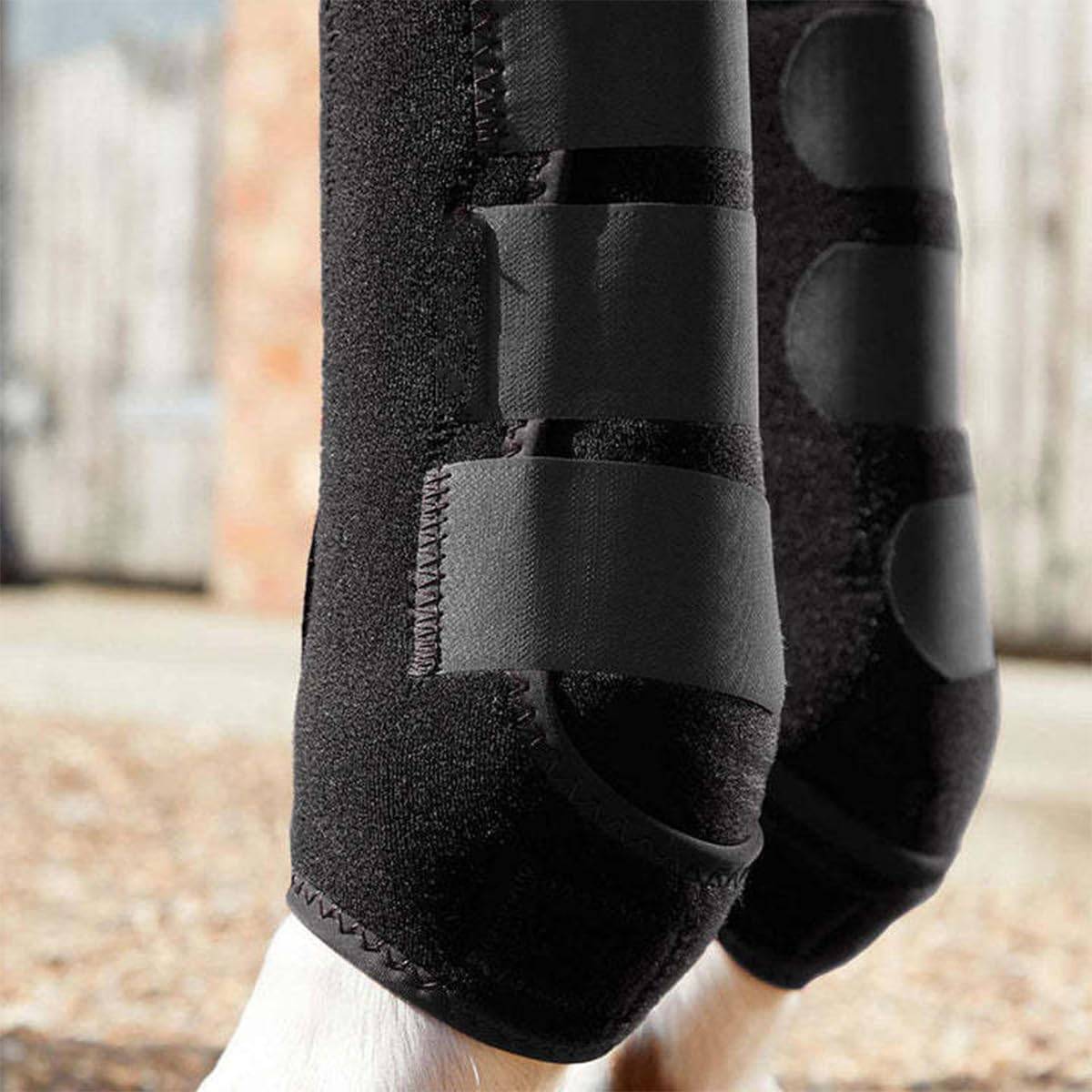 Sarini 2 Protectores de Patas traseras para Caballos, Protectores de tendones, Correas de protección anticolisión para Caballos, Equipo de Entrenamiento y protección