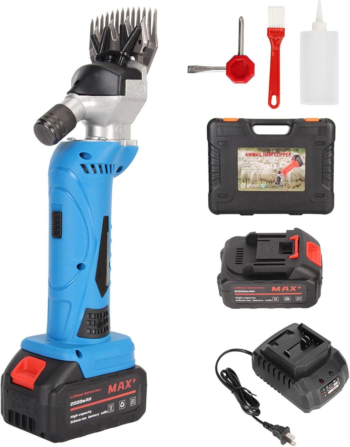 Electric Sheep Shears, 6 Speeds, High Power Copper Core,Fast Heat Dissipation and Less Likely to Burn The Machine,Ultra Quiet and Low Vibration.