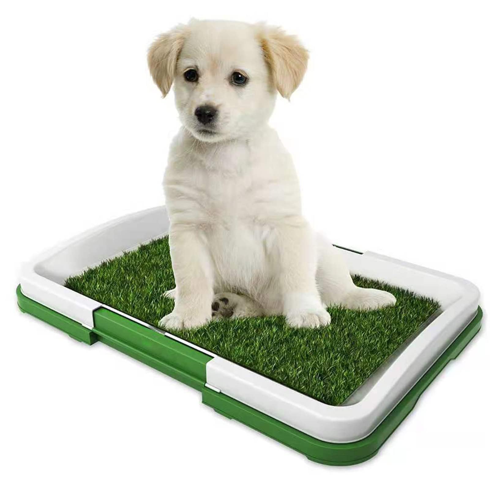 Artificial Grass Pee Pad Set for Dogs, 3-Layer Dog Housebreaking Training Toilet, Indoor & Balcony Use, Small to Medium Pets(12.8 x 17.5 inches)