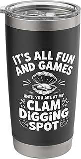 Funny I Dig Clams Design For Clam Digging Lover Men Women Stainless Steel Insulated Tumbler