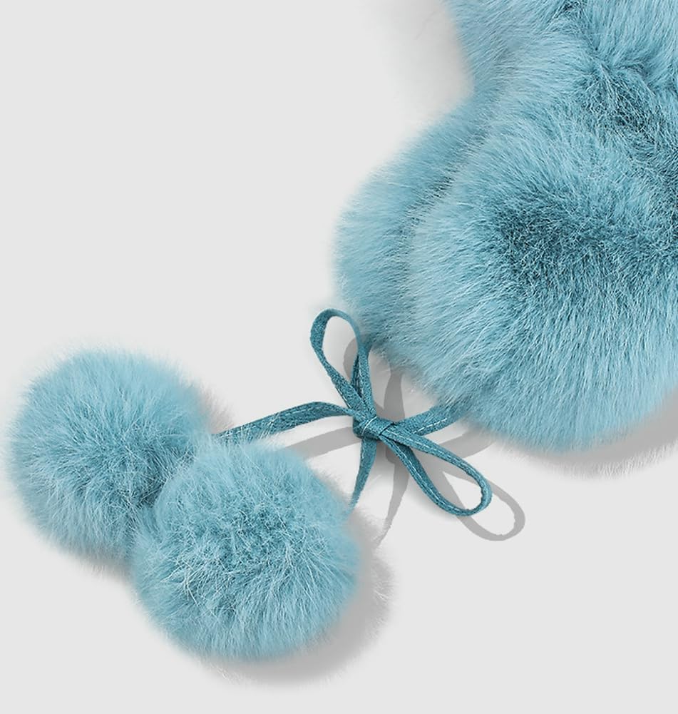 Women Faux Fur Trapper Hat Fuzzy Ushanka Hat Long Pile Faux Fur with Pom Pom Winter Warm Hat Ski Hat Outdoor - Image 5