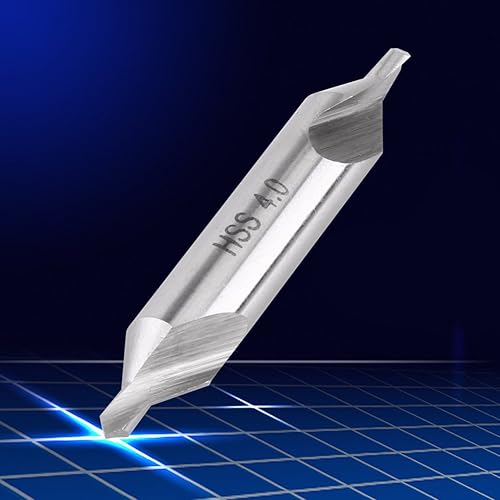 Miniatura 4 de Juego de 5 brocas centrales de acero de alta velocidad, brocas centrales, taladro combinado, juego de herramientas de molino de torno avellanador,