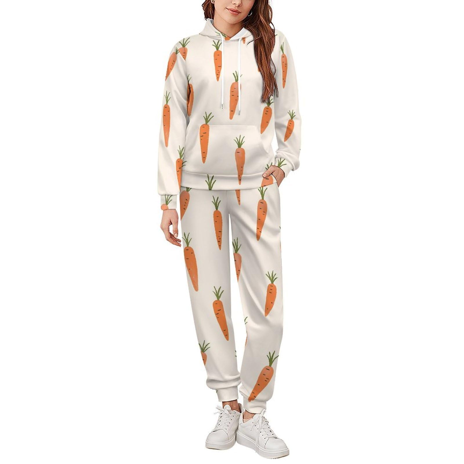 Carote Pattern Tute per gli Uomini Manica Lunga Felpa Con Cappuccio E Pantaloni Della Tuta Joggers Set Moda Tute