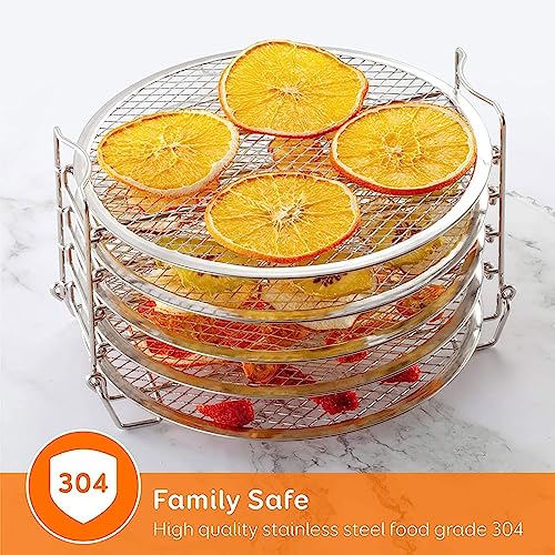 SPORTARC Dörrregal für Lebensmittel, 5-lagiges Luftfritteuse-Gestell, stapelbares Dörrregal aus Edelstahl für Obst, Gemüse, Kräuter und Fleisch – Bild 6