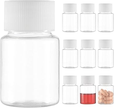 ULTECHNOVO Travel Bottles 2.36 Inch Pet Clear Plastic Refillable Liquid Containers for Soap Lotion Essential Oils Portable 10 Pack for Camping Toiletries