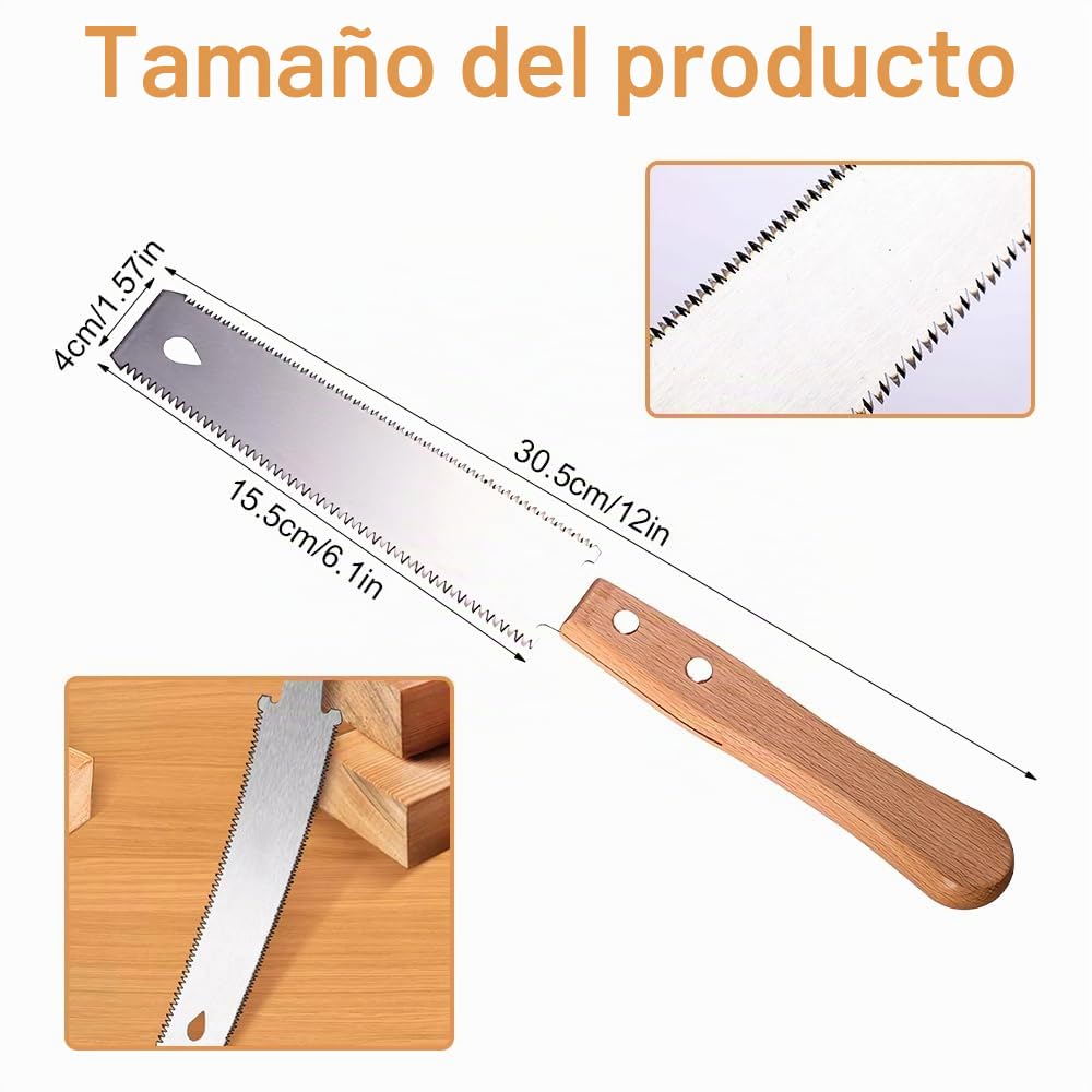 30.5cm Sierra Mano, Pequeña Sierra Japonesa, Sierra de Tracción de Doble Cara, Cuchilla Flexible, Sierra para Madera, Herramientas Carpinteria Madera, para ArtesaníAs, Aficiones, Bricolaje