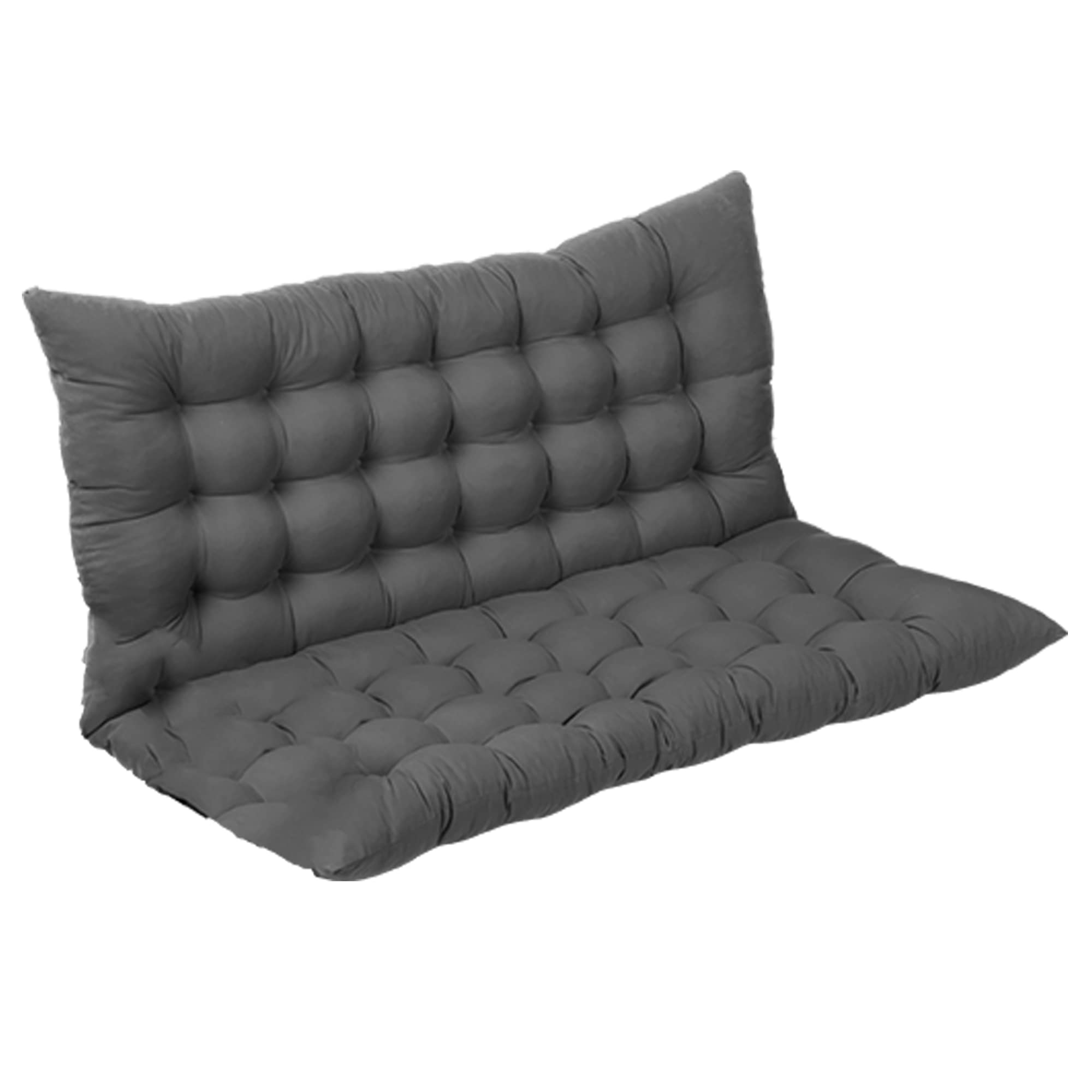 Lot de coussins de rechange épais et doux pour meubles d'intérieur pour canapé 2 ou 3 places avec dossier, causeuse, balancelle, 100 x 100 x 8 cm, gris foncé