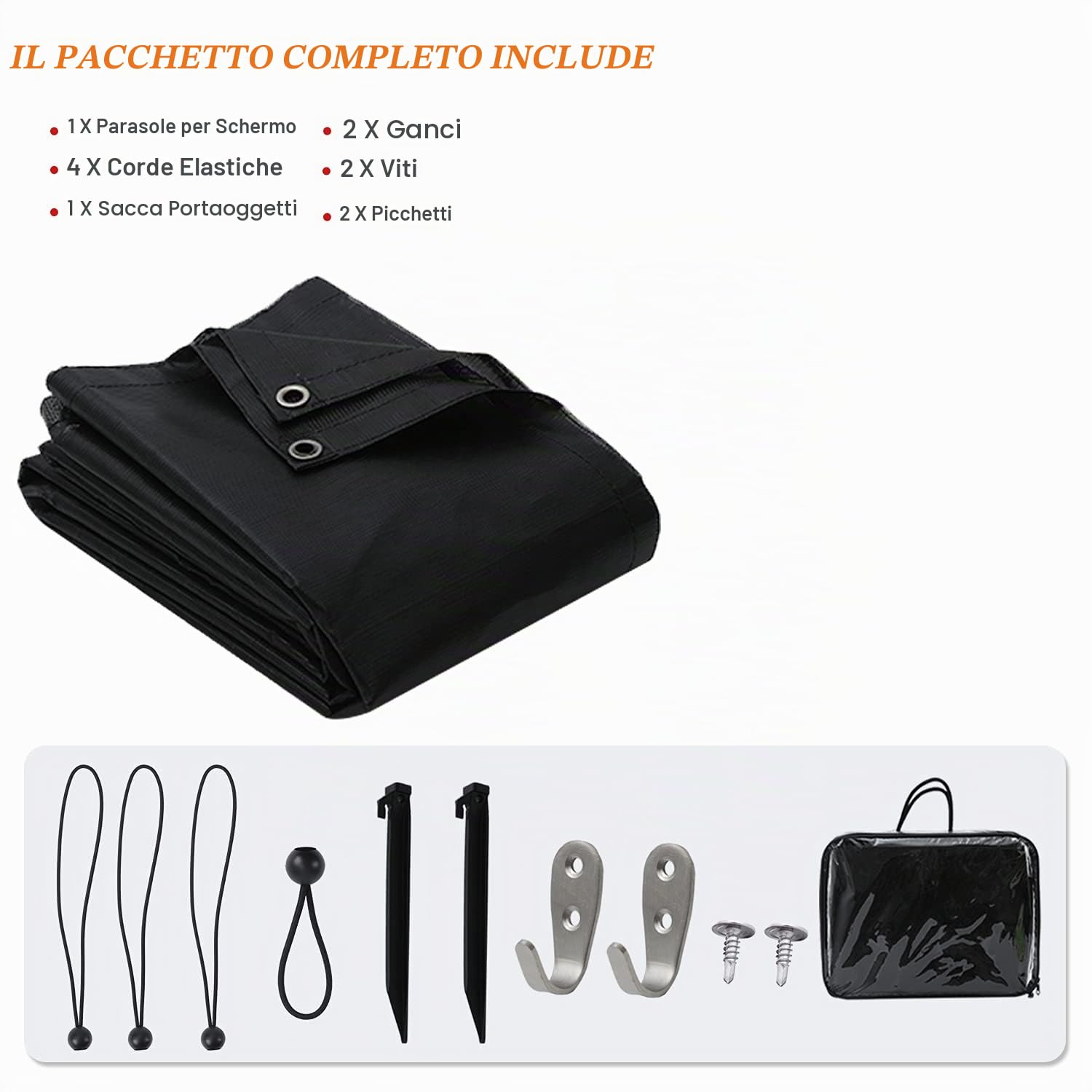 Tenda parasole per camper, 2,8 x 17,8 cm, tenda laterale per camper, tenda laterale in rete nera, parasole, protezione dai raggi UV, kit completo per camper, campeggio, rimorchio, tettoia