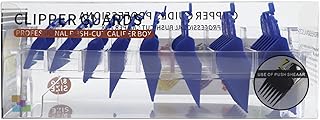 Guia de corte profissional de 8 tamanhos Conjunto de pente colorido Limit conjunto de pente de substituição para Wahl aparador de cabelo elétrico Shaver Ferramenta de cabeleireiro com caixa de Pente Guia,Pente guia de corte,Conjunto de pente guia,Conjunto Limite de Pente,Compatível com WAHL Blue
