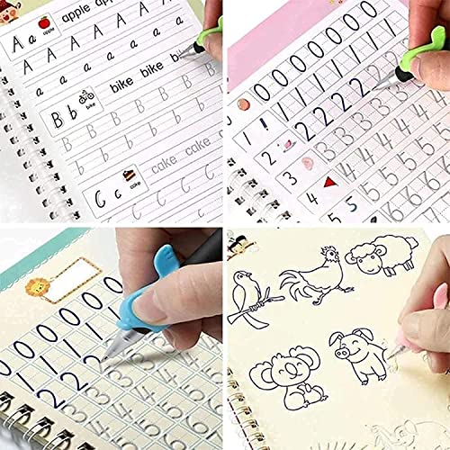 ISIRONA-Magic-Practice-Copybook-for-Kids-4-Book-1-Pen-10-Refill-1-Grip-Magic-Book-for-Kids-Magic-Practice-Copy-Book-for-Kids-Reusable-Calligraphy-Books-for-Kids
