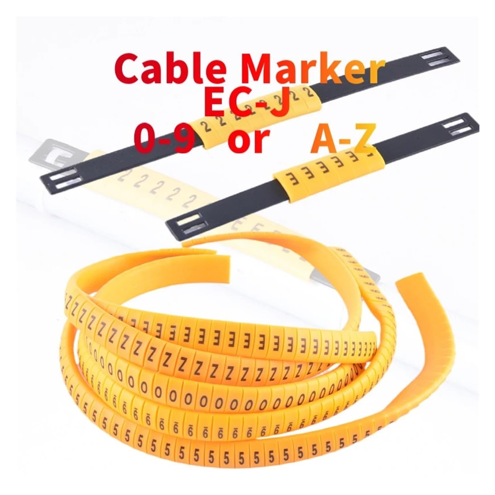 Étiquette Cable Marqueurs de câbles plats EC-J, lettres et étiquettes pour Gestion des Câbles(EC-J(A-Z))