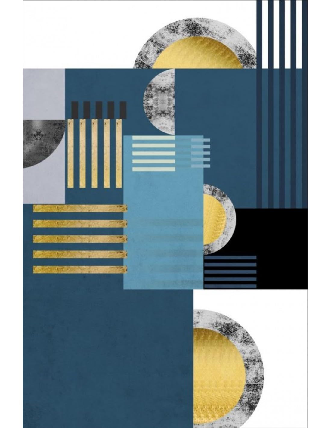 Mani Textile - Tapis Jodhpur Bleu Dimensions - 120x180