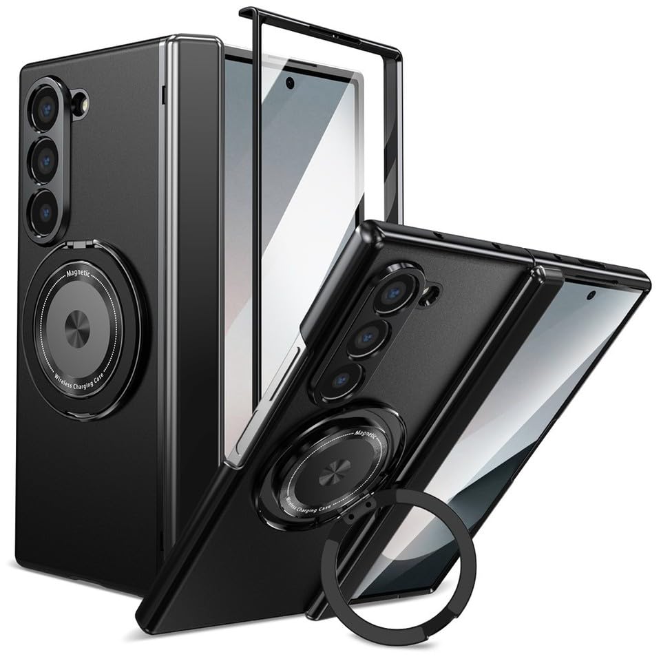 Étui pour Samsung Galaxy Z Fold 5 coque de protection fine à rabat magnétique noir