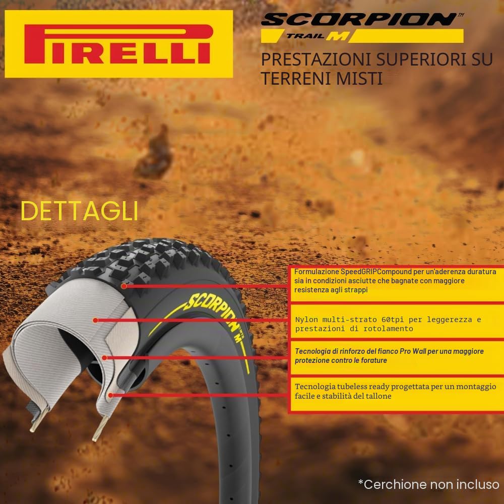 Pirelli Scorpion Sport XC M, Pneumatici per Bicicletta Unisex Adulto, Nero, 29x2.4