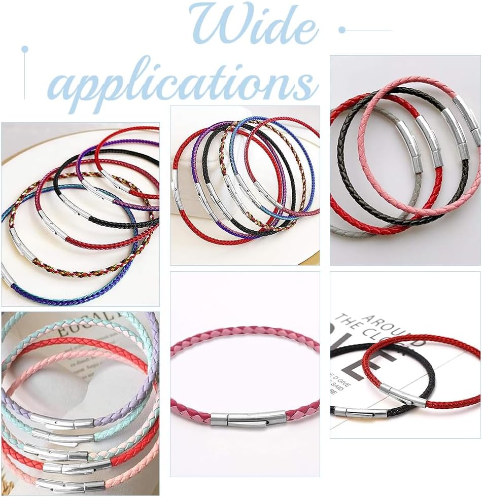 UNICRAFTALE 6Pcs Bracelet Clasps 304 Stainless Steel Bayonet Clasps Column Leather Cord Clasps Tube Jewelry Clasps with Push Button Necklace Clasps for Jewelry Making 6mm Hole - Image 6