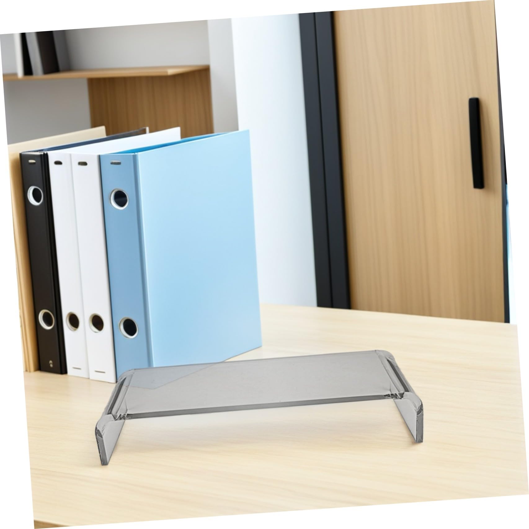 Uonlytech Supporto Alza Monitor in Acrilico Trasparente con Protezione Tastiera Resistente Rialzo per Laptop e Computer da Scrivania Miglioramento Postura e Organizzazione Ufficio