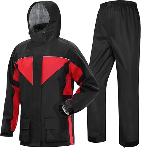 iCreek Trajes de lluvia de motocicleta para hombres y mujeres, impermeable, antitormentas, equipo de lluvia de alta visibilidad para ciclismo, golf,