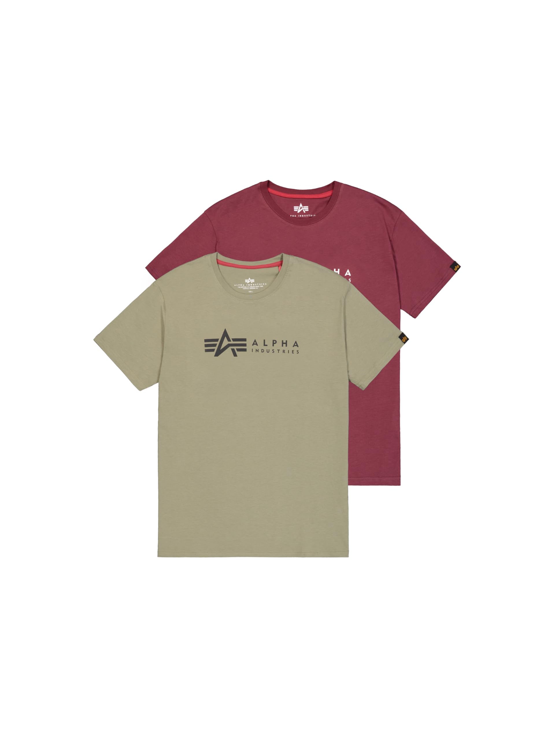 Alpha Industries Koszulka męska Label T 2 Pack Olive/Burgundy