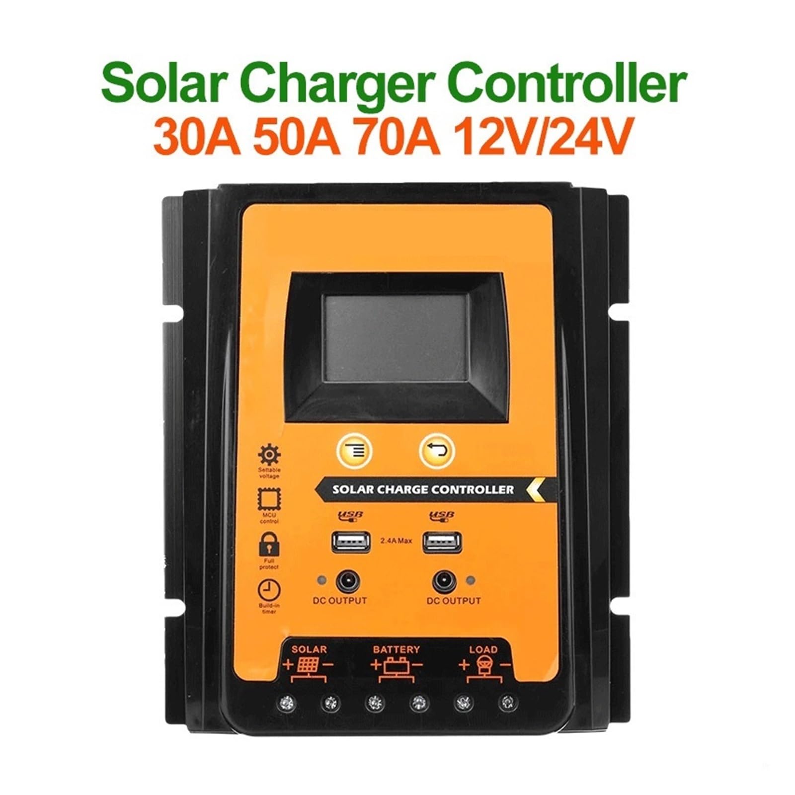 PWM MPPT Adaptacyjny Regulator Ładowania Słonecznego 12V 24V 30A 50A 70A Panel Słoneczny Kontroler Ogniw Fotowoltaicznych Baterii USB Port DC LCD(PWM Controller 30A)