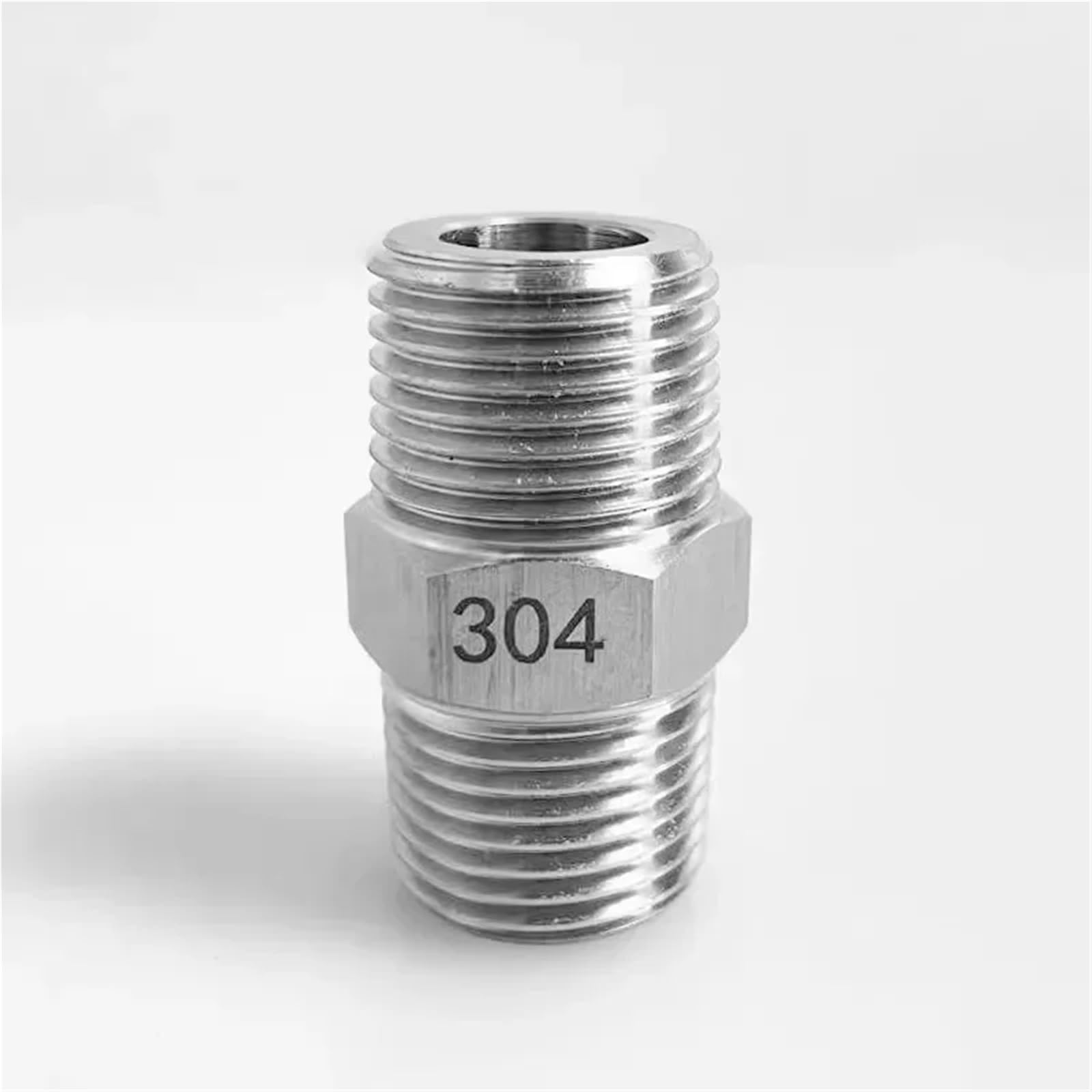 1 acoplamiento de boquilla hexagonal de 1/20.3 cm 1/10.2 cm 3/20.3 cm 1/5.1 cm BSPT NPT macho a macho conector de tubería de acero inoxidable 304 (1l2 BSPT macho, 1l8 NPT macho)