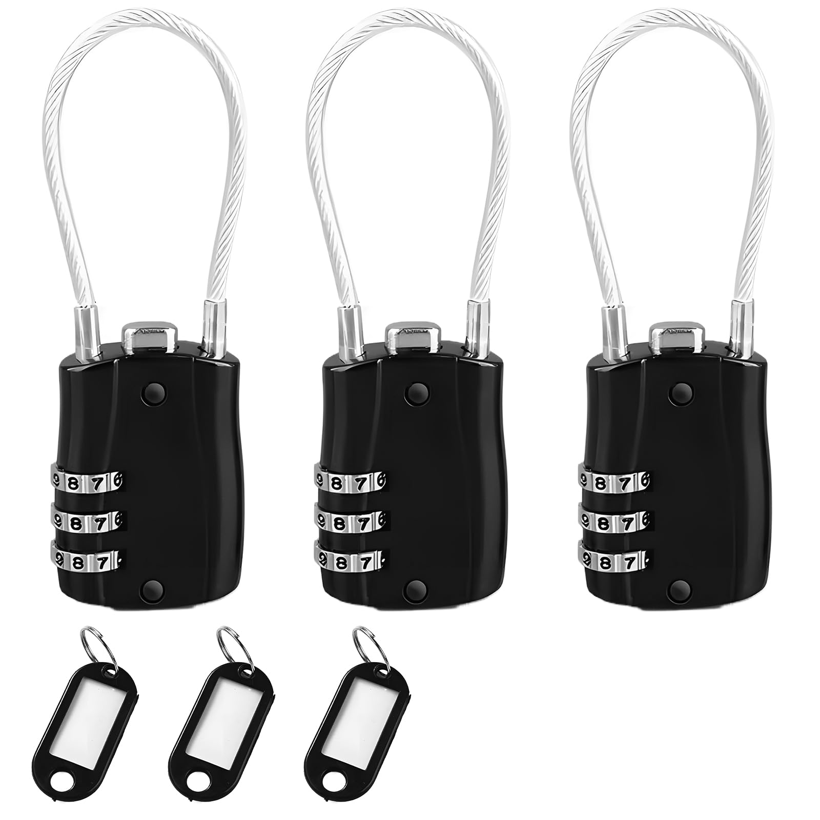 2PC TSA Approved Luggage Locks Combination Padlocks, 3Digit Security Padlock Lock for Travel Bag Case Luggage Suitcases Gym Locker Travel Accessories Locker Code Small Padlock