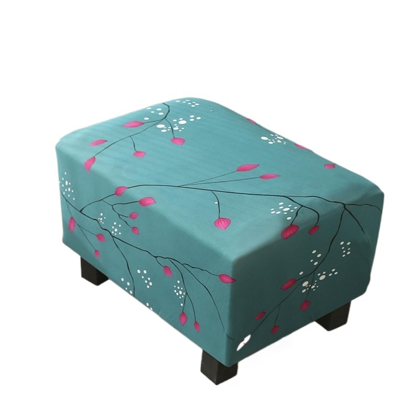 YXINAER Foot Stool Cover Ottoman Rectangle Storage Stool Cover Printed Footrest Slipcovers Footstool Protector Covers with Elastic Bottom(Type17)