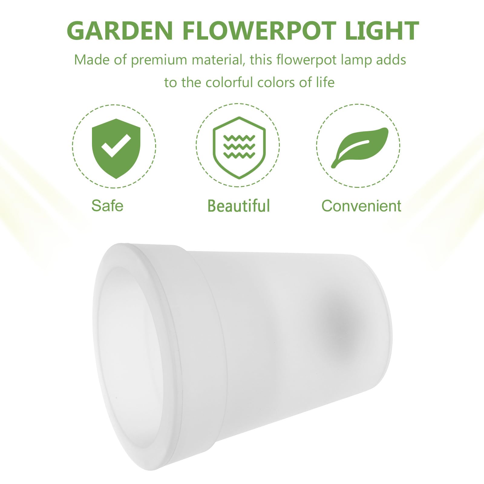 Vaso da Fiori Solare Luce LED Bianca, Resistente all'Acqua in ABS, Lampada Decorativa da Giardino Creativa per Esterni e Illuminazione Notturna Elegante