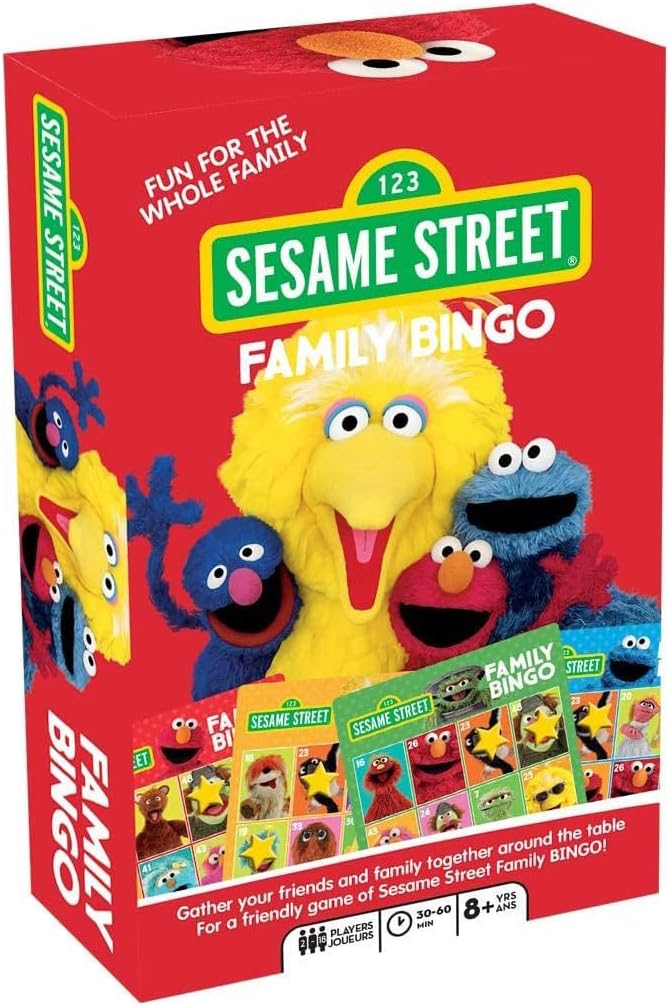 Aquarius Sesame Street Family Bingo Game - Fun Family Party Game for Kids, Teens & Adults - Entertaining Game Night Gift - Officially Licensed Merchandise