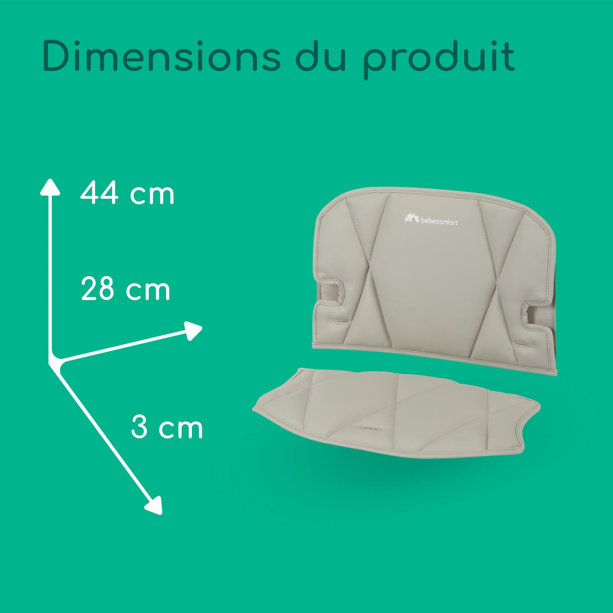 Bebeconfort Timba 2 Coussin Confort, Coussin Extra-Moelleux, Rembourrage Supplémentaire, Facile à Nettoyer, Lavage en Machine, Design Intelligent et Moderne, Facile à Fixer et Enlever, Graphic