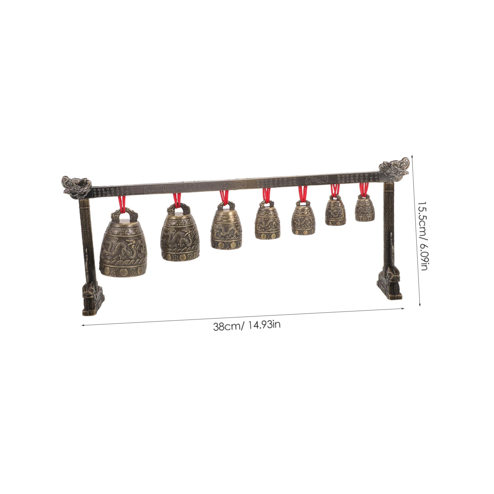 UPKOCH Vintage Chinesisches Klangspiel Aus Zinklegierung Sieben-rundige Bronzeimitat-bells Für Asiatische Musik Klarer Klang Dekoratives Percussion-instrument Und Geschenkidee