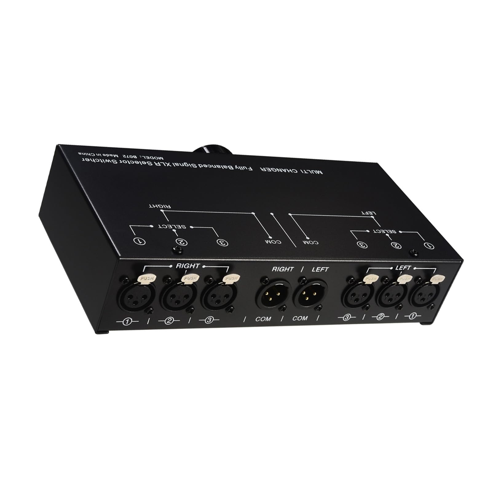 Interruttore Audio Stereo Passivo a 3 Vie con Controllo Ad Alta Precisione e Connessioni Versatili per Studi Domestici - Nero - 1 unità