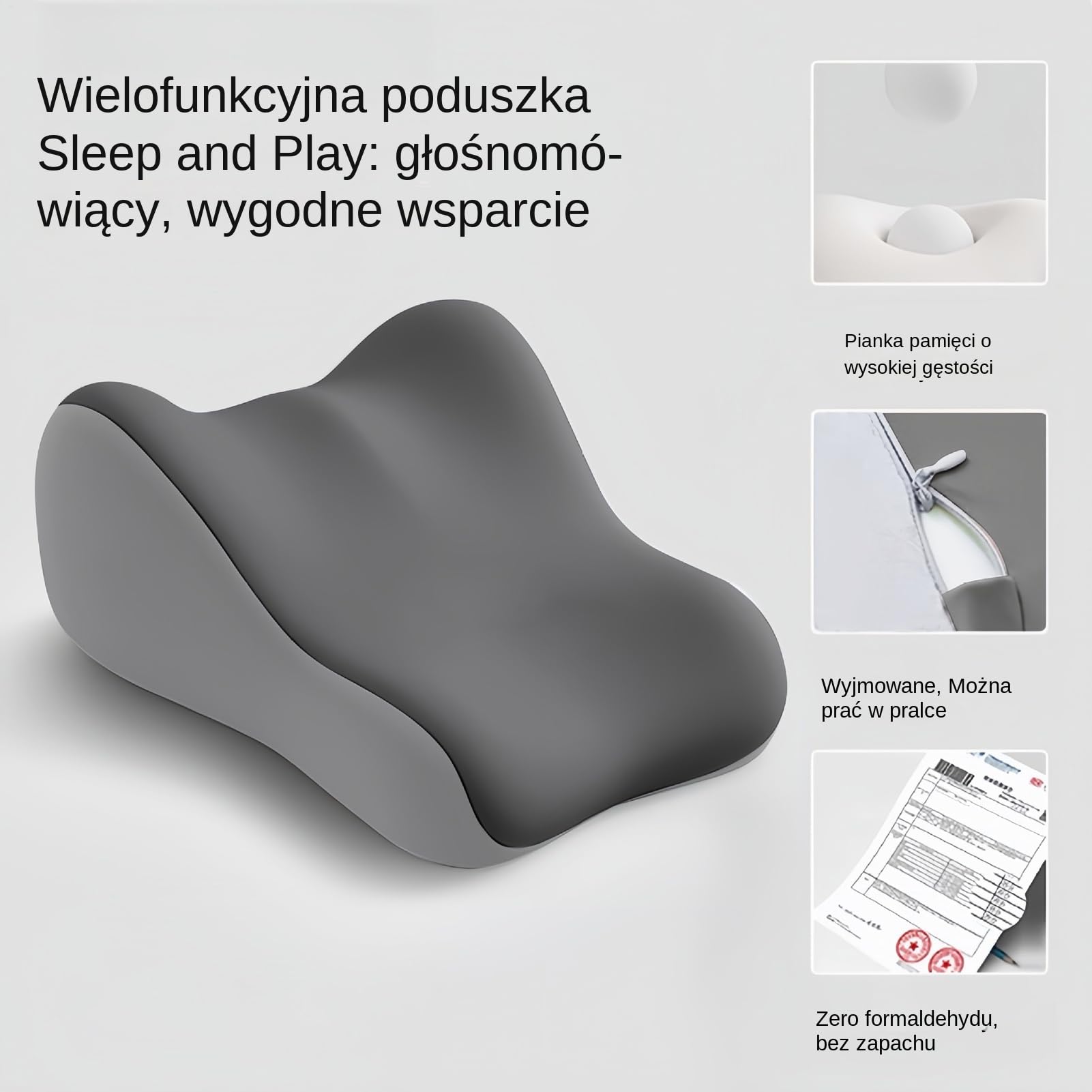 Poduszka Klinowa Dla Dorosłych Wygodna Poduszka Do Czytania Z Pianki Memory