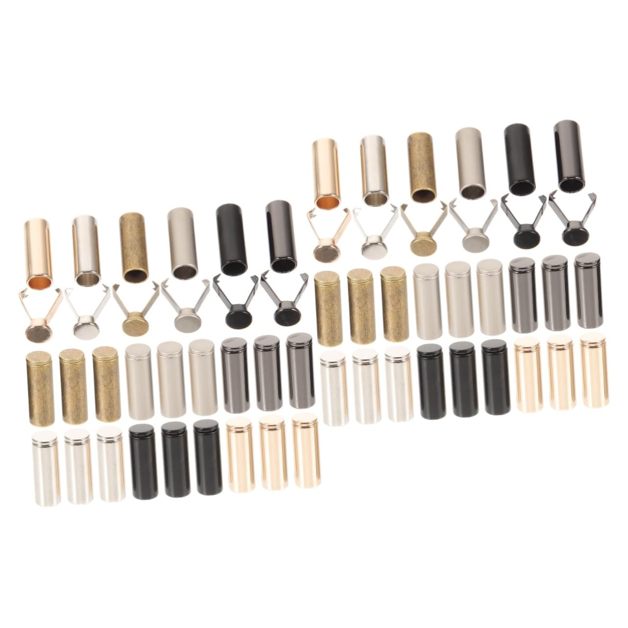 SEWACC 2sets Cord Ends for Drawstrings Shoelace Clips Replacement Tips Metal Cord Locks Pants 24pcs*2