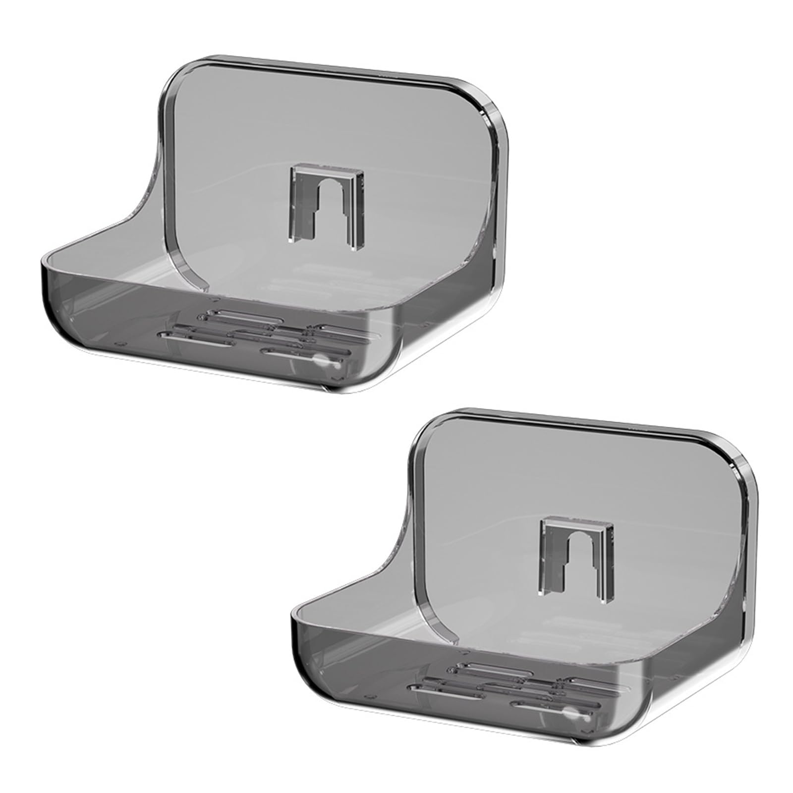 2Pcs Clear Soap Holder Soap Universally Fit Not Required Tool Bathroom Organizers with Efficient Drainage Design with Drain Holes
