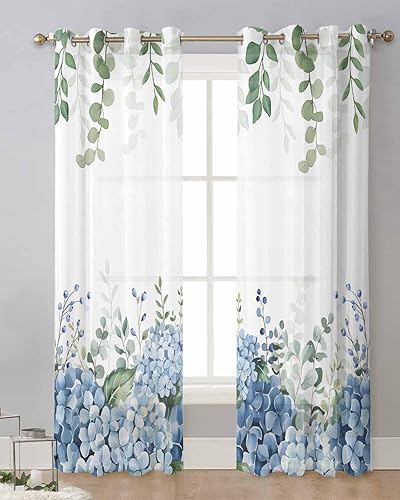 Miniatura 43 de Cortinas traslúcidas color verde azulado de 84 pulgadas de largo, juego de 2 paneles de cortinas para cocina, dormitorio, sala de estar, pasillo