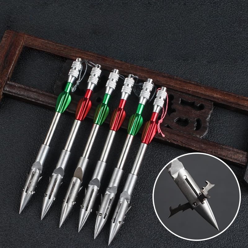 5pcs Three Barbs Fishing Slingshot Arrows Stainless Steel Deepwater Fish Darts Shooting Hunting Slingshot Head Outdoor