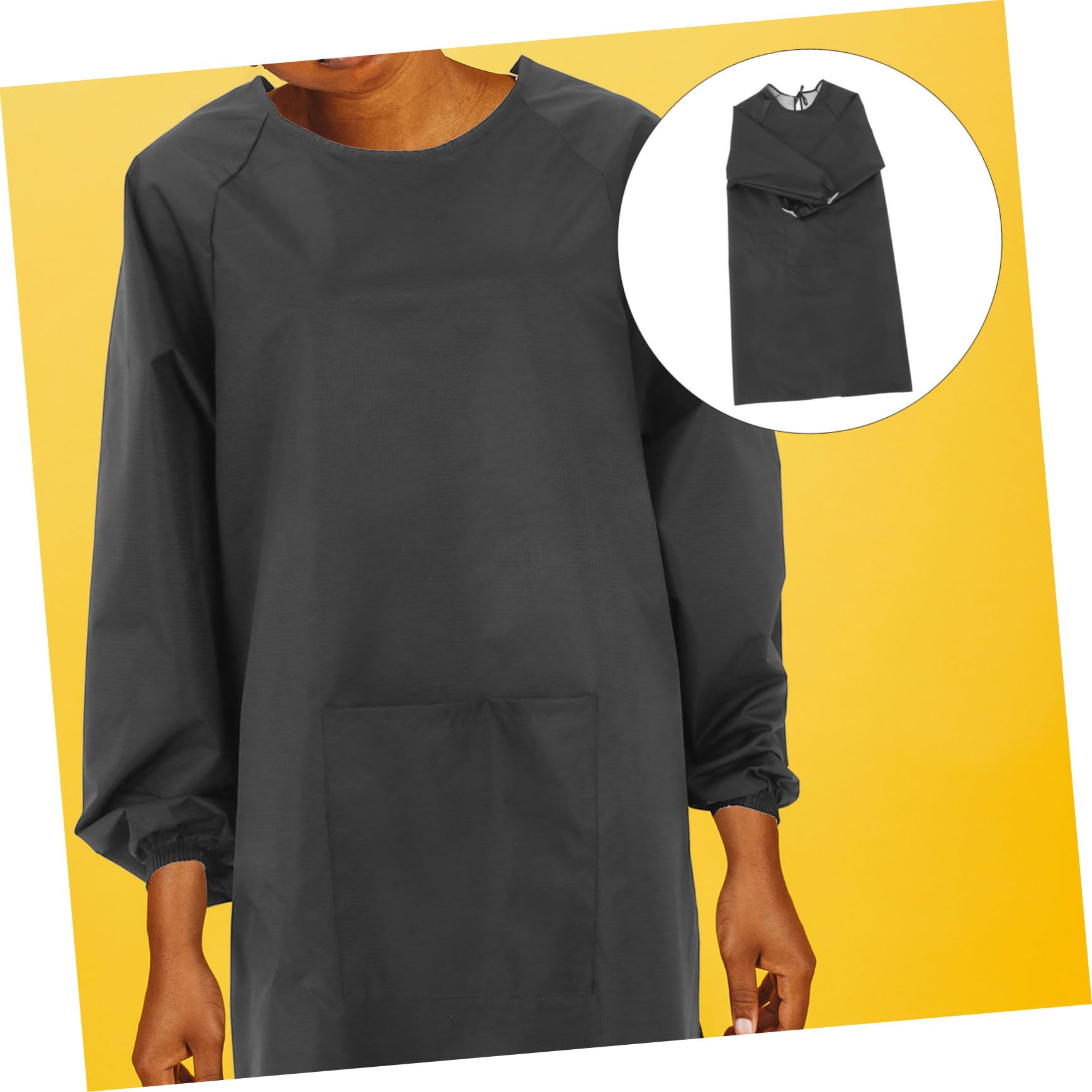Tablier Imperméable et Anti-Huile à Manches Longues, Usage Ménage et Peinture, Vêtement de Travail avec Poches, pour Hommes et Femmes